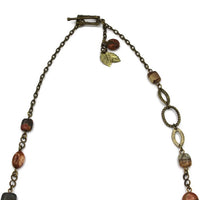 Jasper Pendant Leaf Necklace - Creative Jewelry by Marcia - Asymmetrical Jewelry - Timeless Jewelry